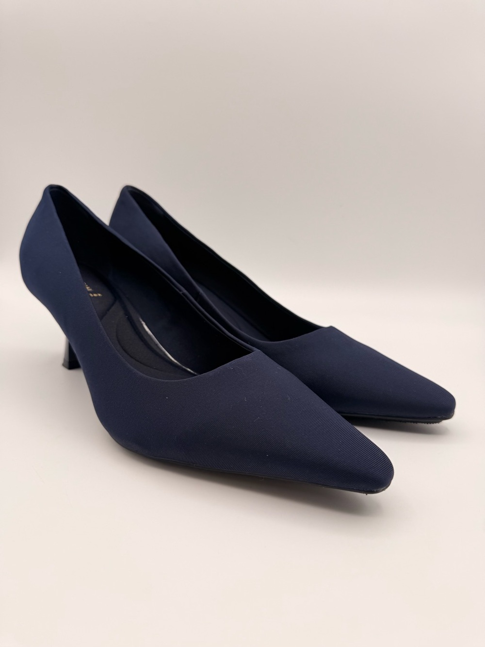 ANNE KLEIN Navy Pointed Toe Kitten Heel Pumps Women’s 11 NWOT